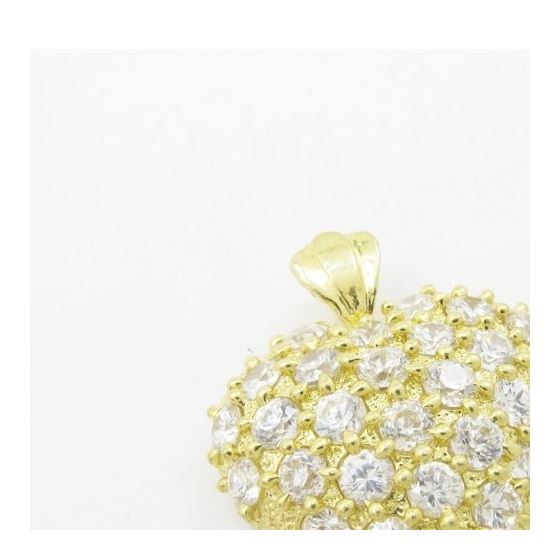 Womens 10k Yellow gold White gemstone heart charm EGP85 2