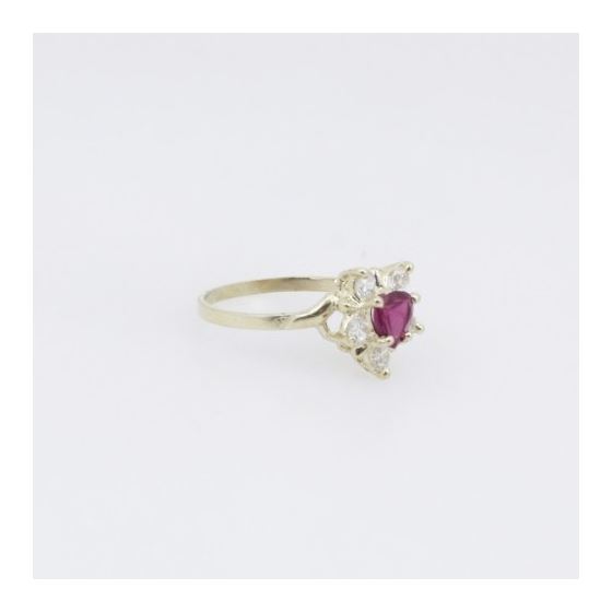 10k Yellow Gold Syntetic red gemstone ring ajr44 Size: 8.75 4