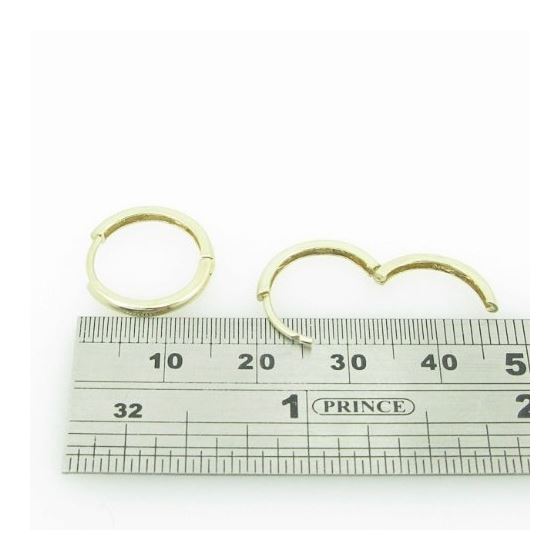 womens bp55 fancy earrings 14K yellow gold italian ball stud huggie hoop 4