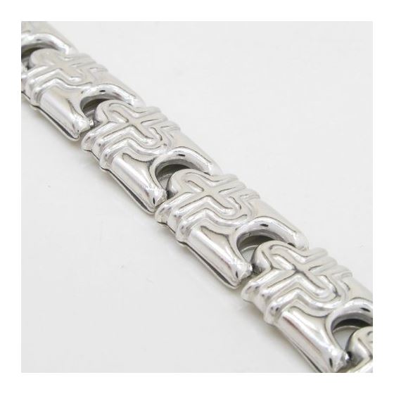 Women silver link bracelet SB1 7.25 inches long and 10mm wide 2