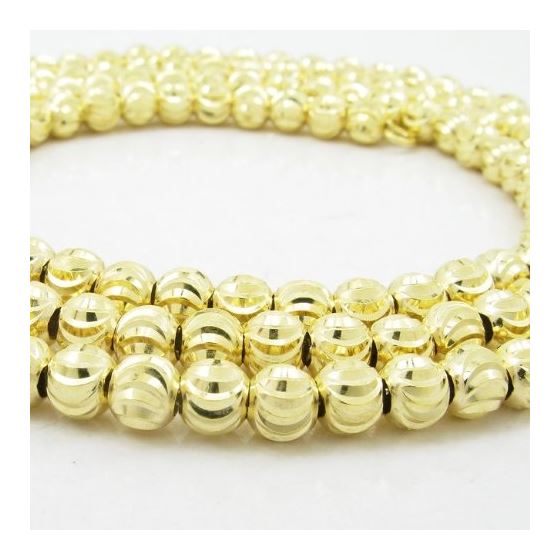 "Mens 10k Yellow Gold moon cut bead link chain ELNC66 26"" long and 5mm wide 2"