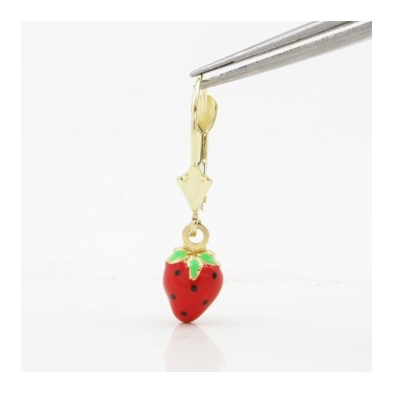 14K Yellow gold Strawberry chandelier earrings for Children/Kids web511 2