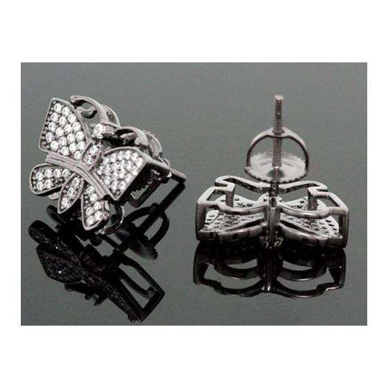 Sterling Silver Butterfly Fashion Hand Set Stud Earrings ME0210 2