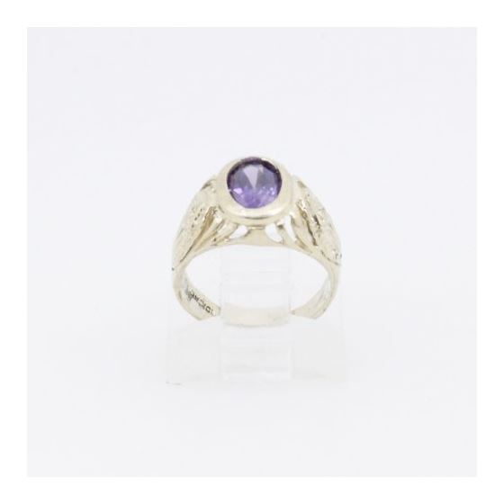 10k Yellow Gold Syntetic purple gemstone ring ajjr41 Size: 2.25 2