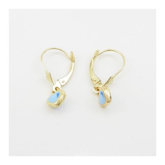 14K Yellow gold Heart chandelier earrings for Children/Kids web463 4