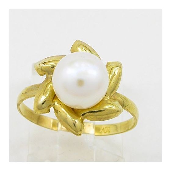 10K Yellow Gold womens synthetic pear ring ASVJ39 2