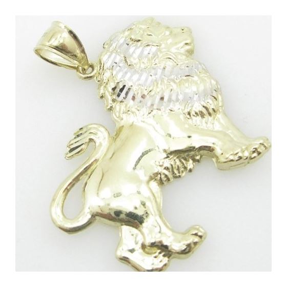 Mens 10K Solid Yellow Gold lion pendant Length - 1.85 inches Width - 1.81 inches 2