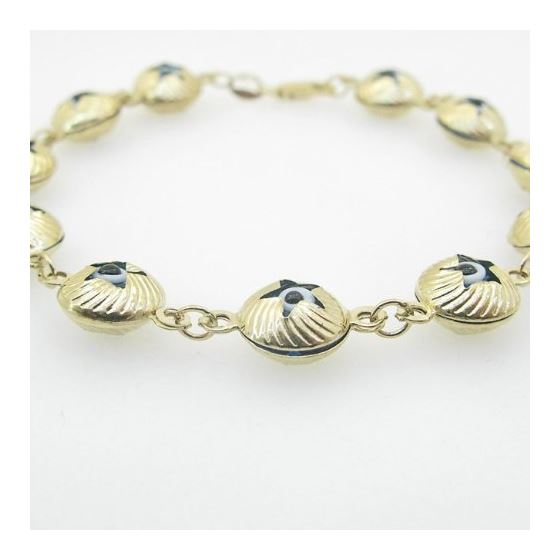 Ladies 10K Solid Yellow Gold evil eye star bracelet Length - 7 inches Width - 10mm 2