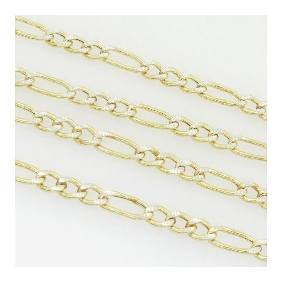 10K Yellow Gold diamond cut figaro chain GC114 4