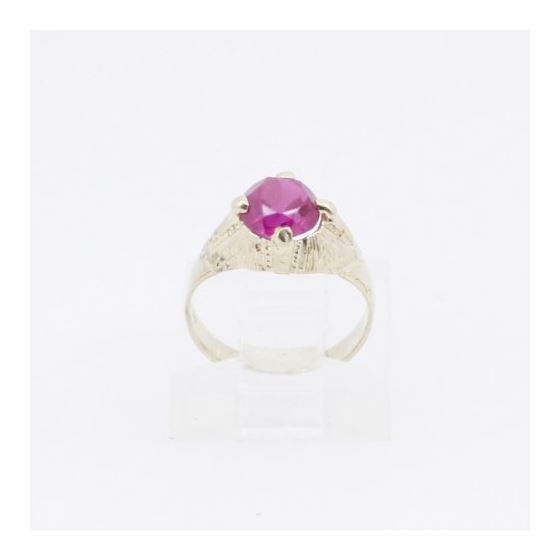 10k Yellow Gold Syntetic pink gemstone ring ajr7 Size: 1.75 2