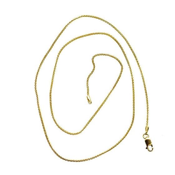 14K YELLOW Gold HOLLOW FRANCO Chain - 18 Inches Long 1MM Wide 2