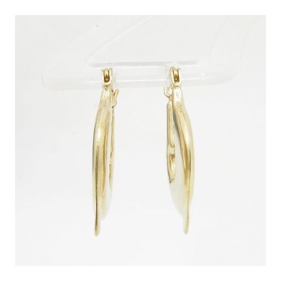 10k Yellow Gold earrings Dolphin hoop AGBE65 2