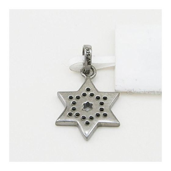 Womens Black star of david black cz pendant Silver36 4