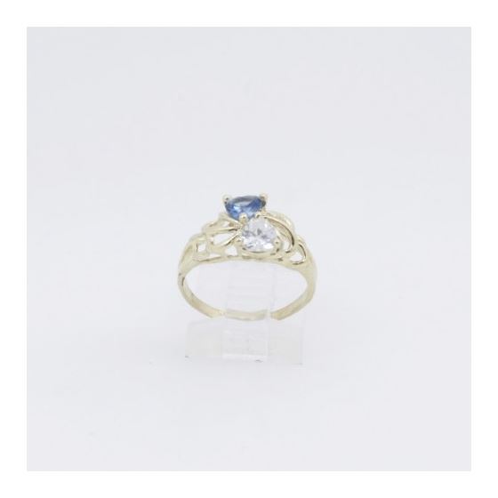 10k Yellow Gold Syntetic blue gemstone ring ajr43 Size: 6.5 2