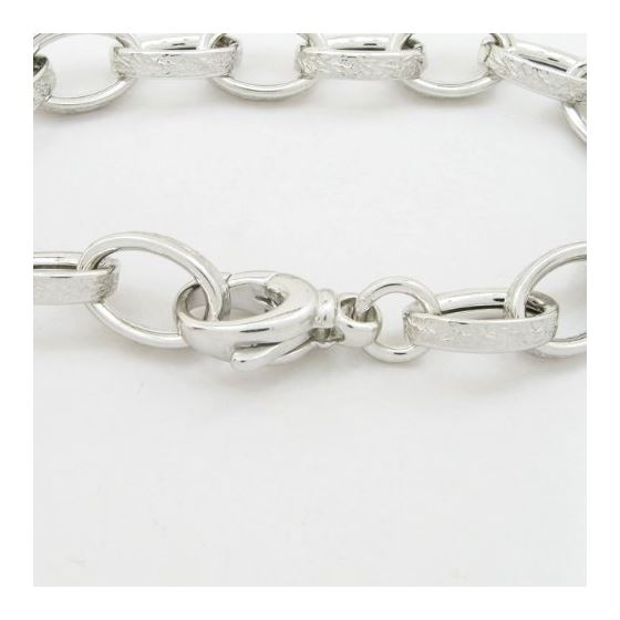 Mens Sterling silver White trace link bracelet 2