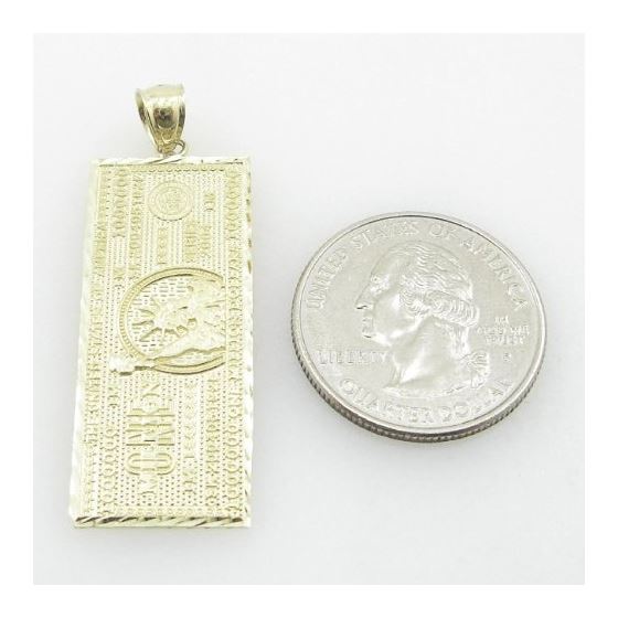 Mens 10K Solid Yellow Gold one million dollar bill pendant Length - 1.85 inches Width - 16mm 4