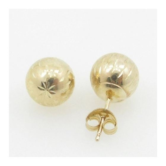 be23 fancy earrings 14K yellow gold italian ball stud huggie hoop 2