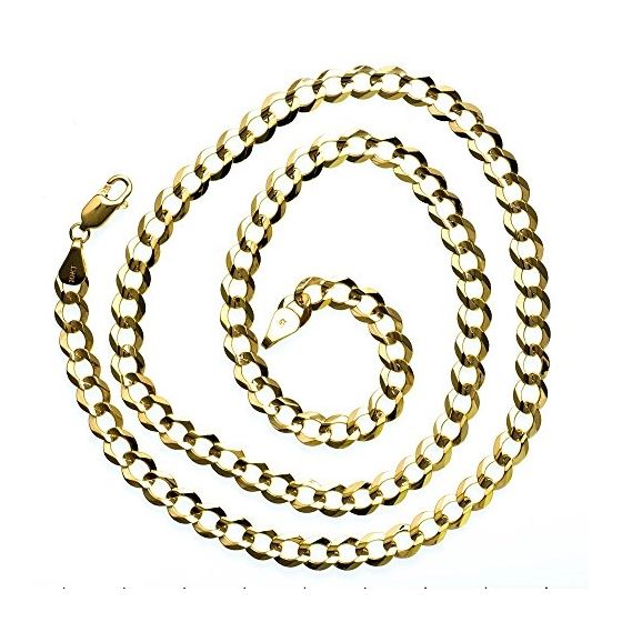 10K YELLOW Gold SOLID ITALY CUBAN Chain - 20 Inches Long 5.7MM Wide 2
