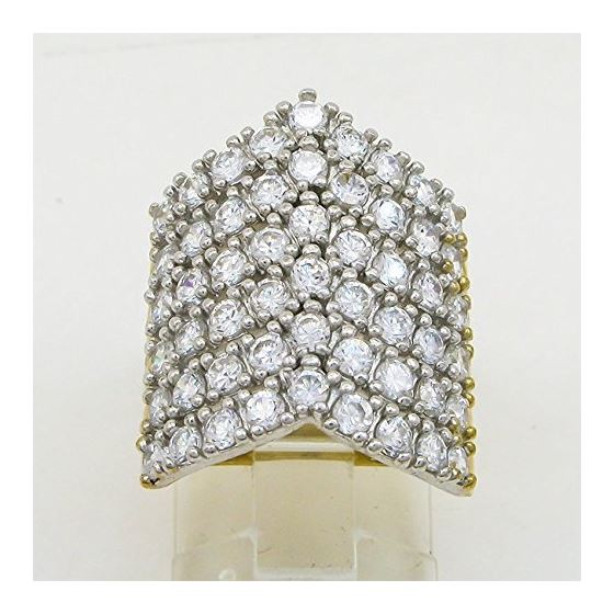 10K Yellow Gold womens cluster ring ASVJ19 2