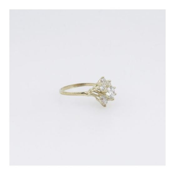 10k Yellow Gold Syntetic white gemstone ring ajr10 Size: 7.75 4