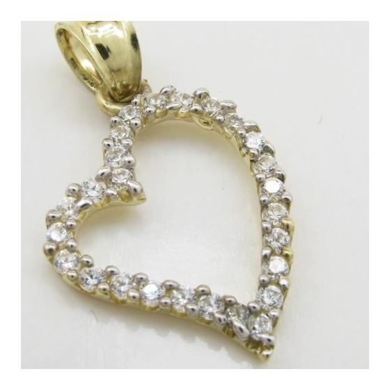 Womens 10k Yellow gold Love heart gold cz pendant GCHA47 2