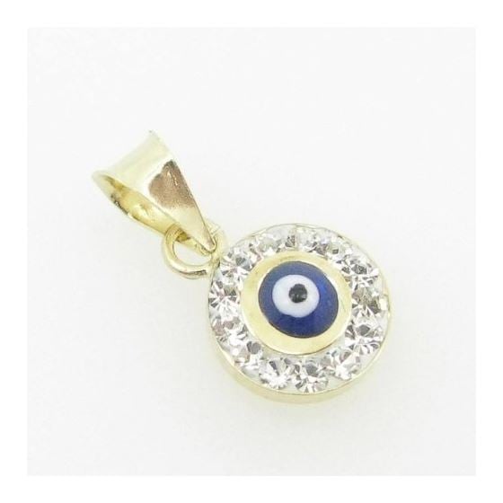 Womens BP119 Kabbalah Evil Eye 14K Solid Yellow Gold Good Luck Charm Pendant 2