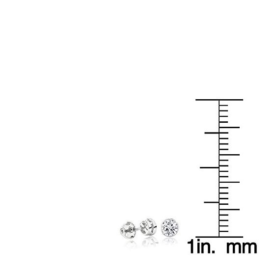 Platinum Natural Round Diamond Bezel Stud Earrin-4