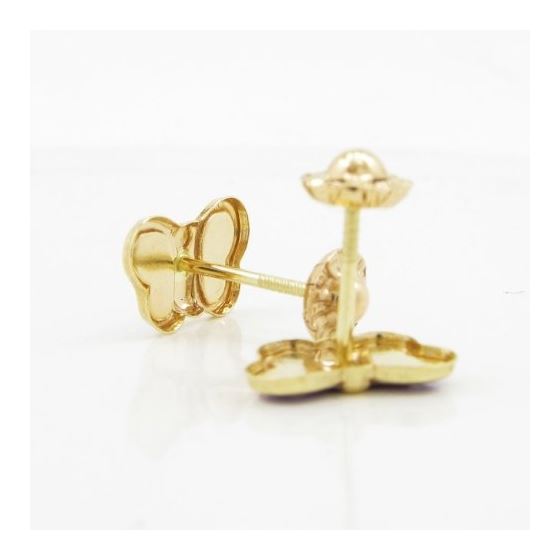 14K Yellow gold Butterfly stud earrings for Children/Kids web234 4