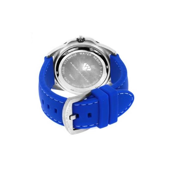 Unisex White Dial Blue/Silver Tone Case 0.24Ct D-2