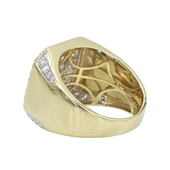 Mens 10K Gold Diamond Wedding Band Pinky Ring 2C-2