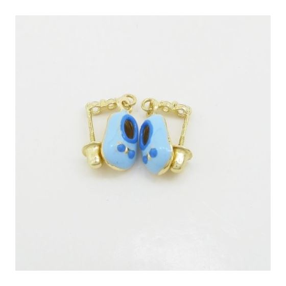 14K Yellow gold Baby shoe cz chandelier earrings for Children/Kids web373 4