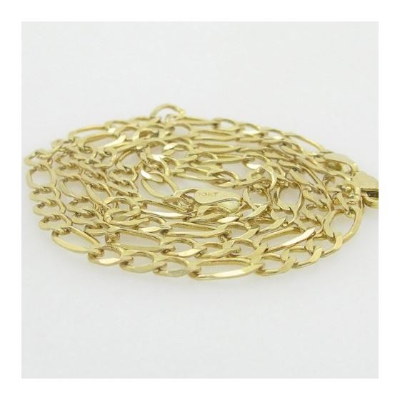 10K Yellow Gold figaro open link chain GC87 2