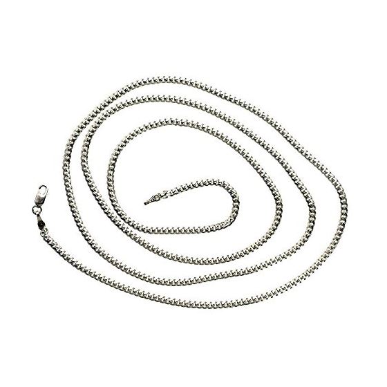 14K WHITE Gold SOLID ITALY CUBAN Chain - 30 Inches Long 2.5MM Wide 2