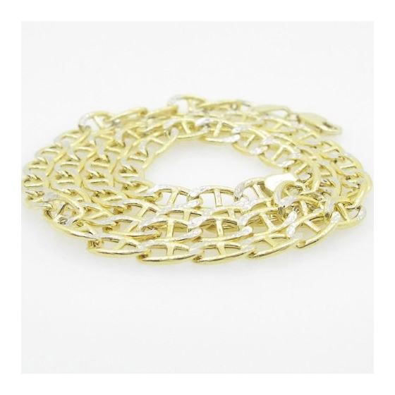 10K Yellow Gold diamond cut mariner chain GC111 2