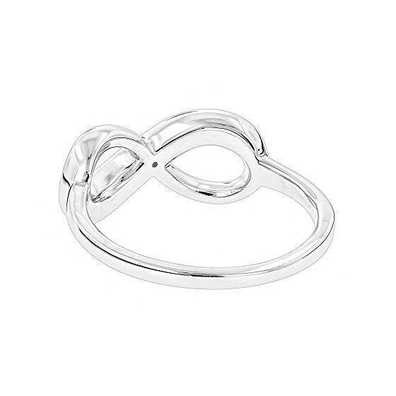 Luxurman Love Quotes: Sterling Silver Infinity Diamond Ring For Women (size 10) 2