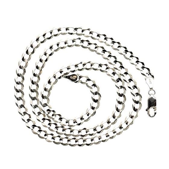 14K WHITE Gold SOLID ITALY CUBAN Chain - 20 Inches Long 4.8MM Wide 2