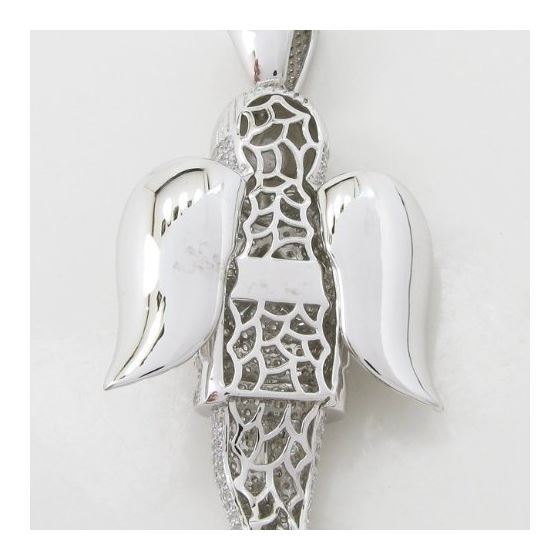 Praying angel white silver cz pendant SB60 79mm tall and 40mm wide 4