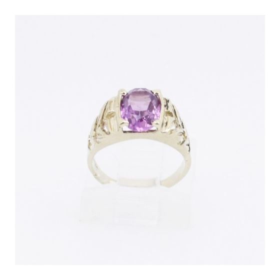 10k Yellow Gold Syntetic purple gemstone ring ajr13 Size: 2.25 2