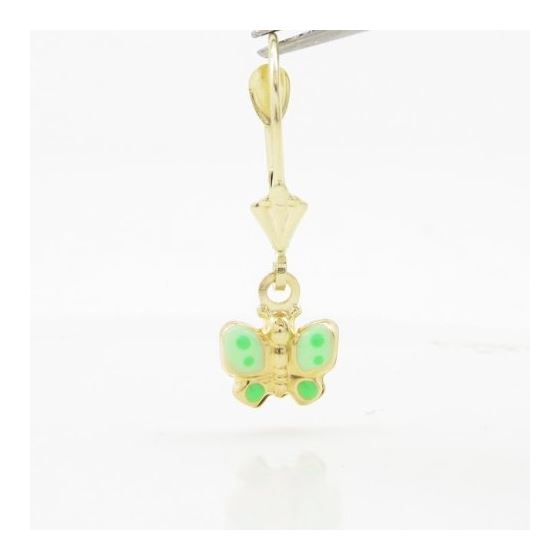 14K Yellow gold Butterfly chandelier earrings for Children/Kids web365 2