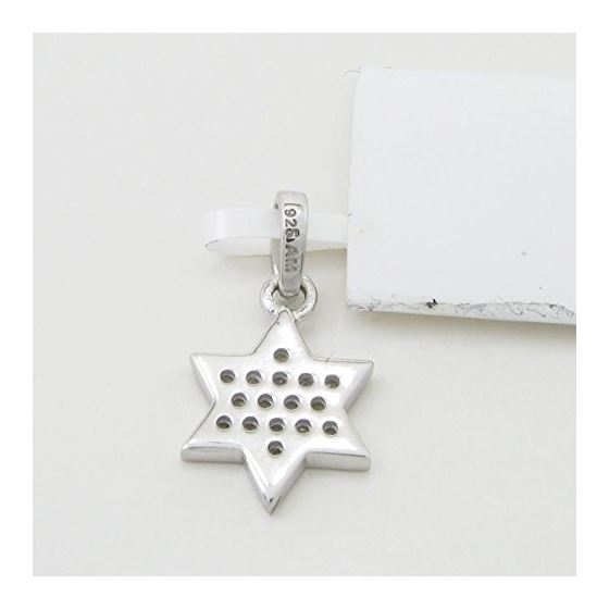 Womens White star of david cz pendant Silver34 4