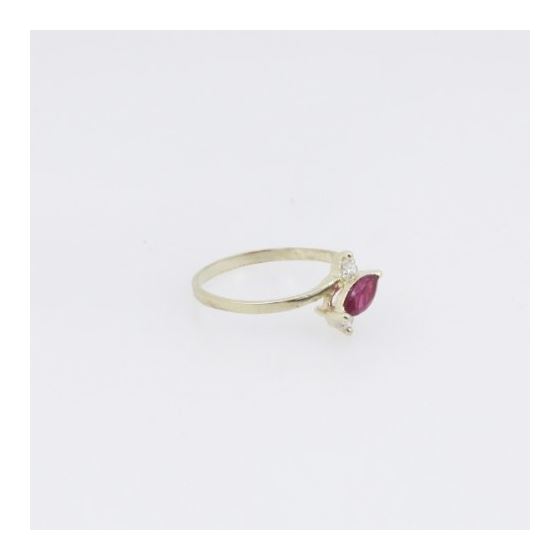 10k Yellow Gold Syntetic red gemstone ring ajr40 Size: 7.5 4