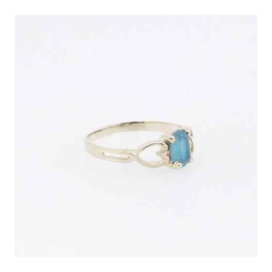 10k Yellow Gold Syntetic blue gemstone ring ajjr67 Size: 3 4