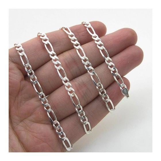 Silver Figaro link chain Necklace BDC97 4