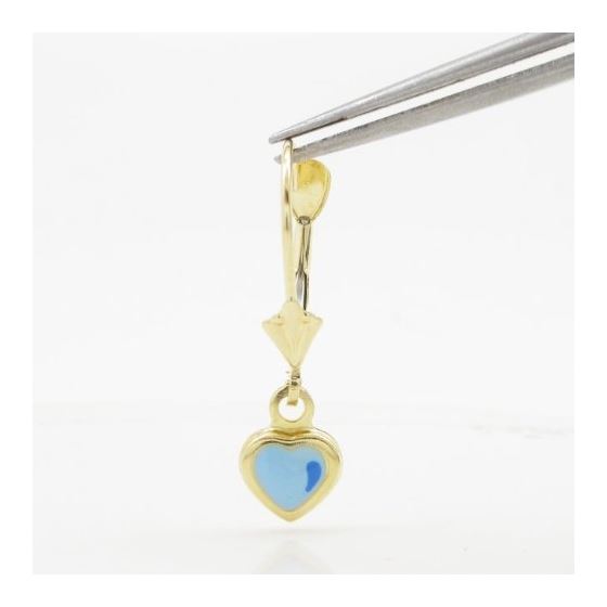 14K Yellow gold Heart chandelier earrings for Children/Kids web463 2