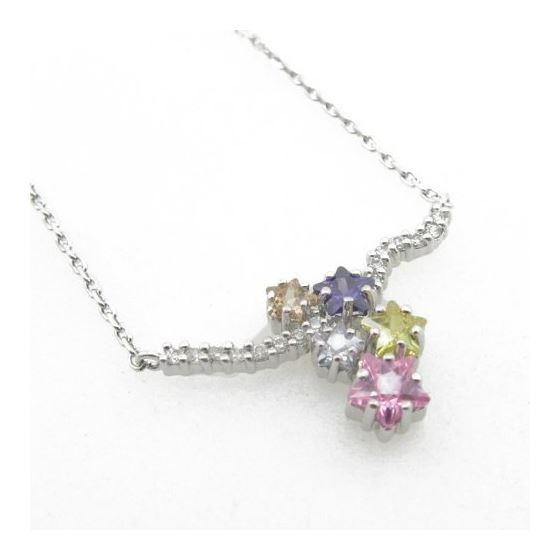 "Ladies .925 Italian Sterling Silver multi color pendant chain Chain - 16 inches ( L - 16mm