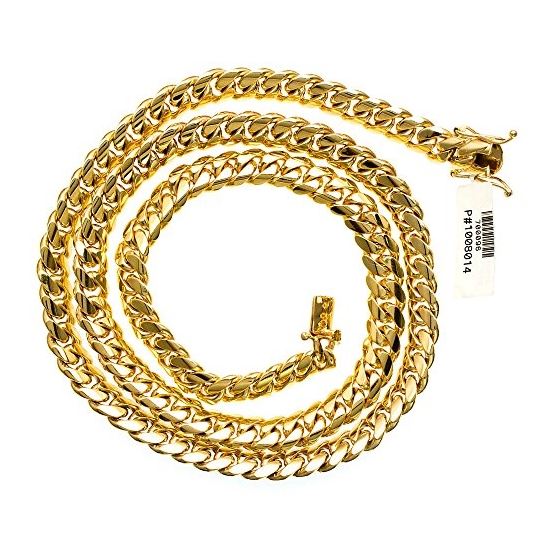 "10K YELLOW Gold MIAMI CUBAN SOLID CHAIN - 32"" Long 10.8X4.5MM Wide 2"