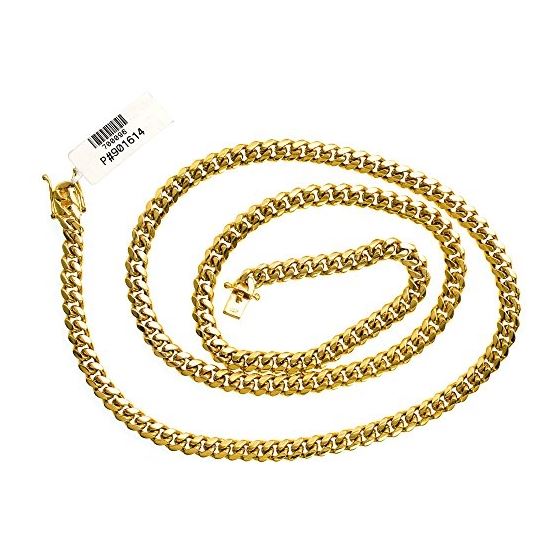 "14K YELLOW Gold MIAMI CUBAN SOLID CHAIN - 30"" Long 7X3.5MM Wide 2"