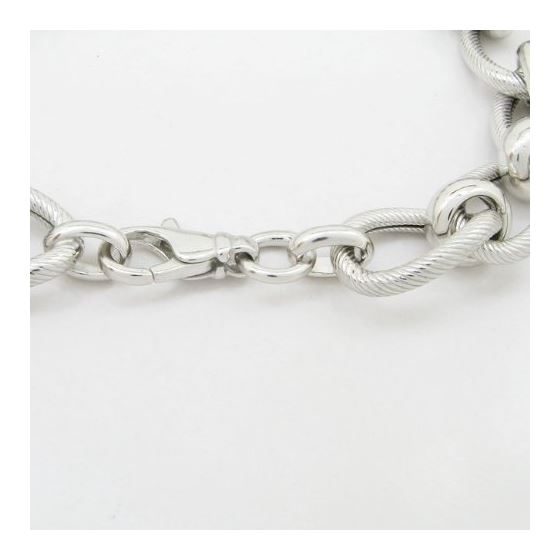 Womens Sterling silver Antique fancy belcher link bracelet 2