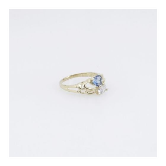 10k Yellow Gold Syntetic blue gemstone ring ajr43 Size: 6.5 4