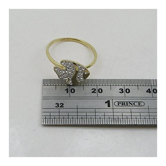 10K Yellow Gold womens fish ring ASVJ35 4